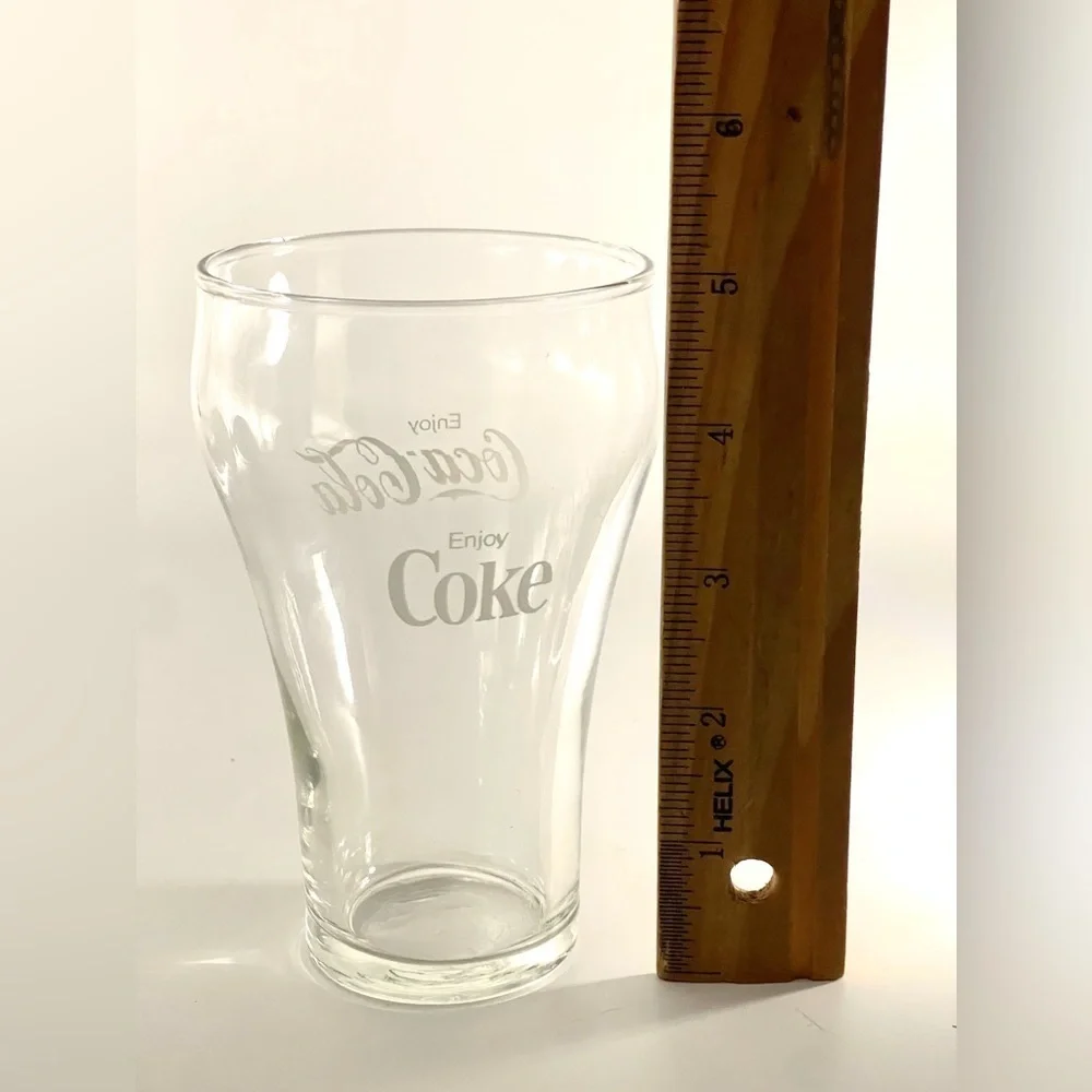 Vintage Enjoy Coca-Cola Coke Fountain Glass 12oz Double White Logo Replacement